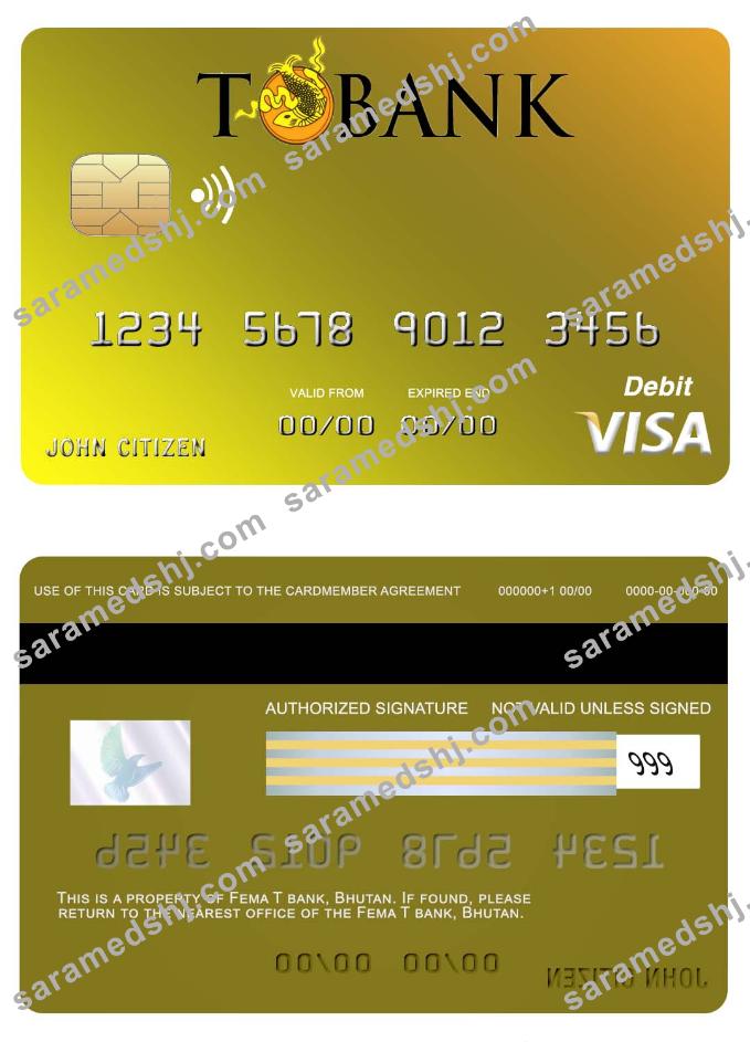 Bhutan T bank visa card